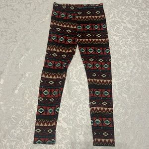 Women's Aztec Printed Leggings - Lrg